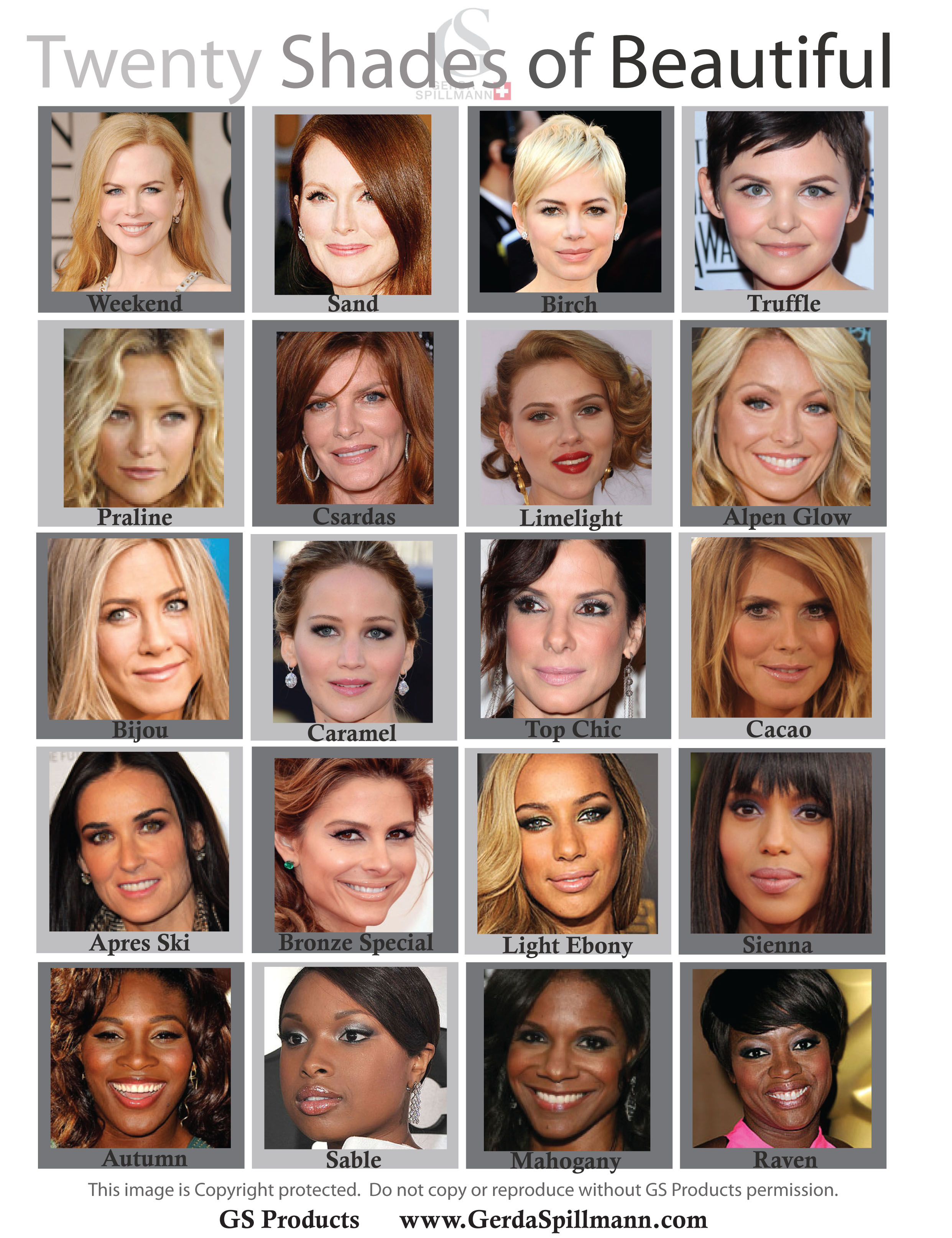 Makeup Skin Color Chart